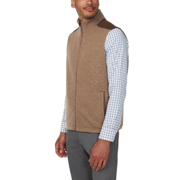 Bonobos Mens Midtown Vest Quilted Cotton Blend Tan Brown NWT - Picture 5 of 9